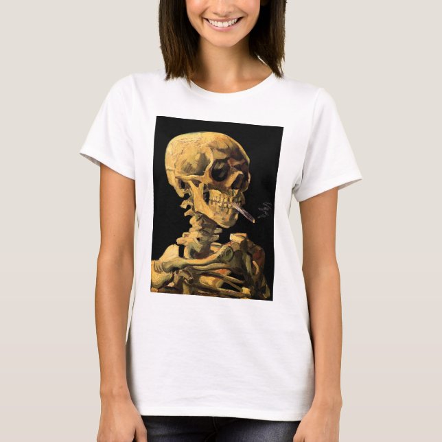T-shirt Vincent Van Gogh - Crâne à la cigarette allumée (Devant)