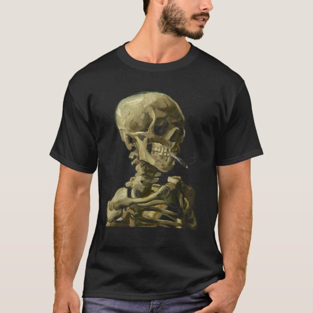 T-shirt Vincent Van Gogh Crâne avec cigarette (Devant)