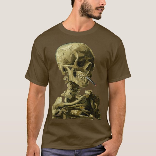 T-shirt Vincent Van Gogh Crâne avec cigarette (Devant)