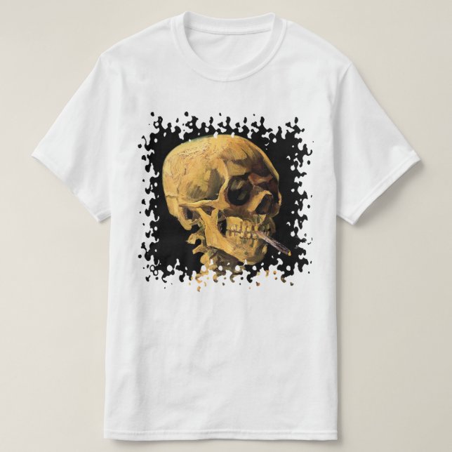 T-shirt Vincent Van Gogh - Crâne avec cigarette brûlante (Design devant)
