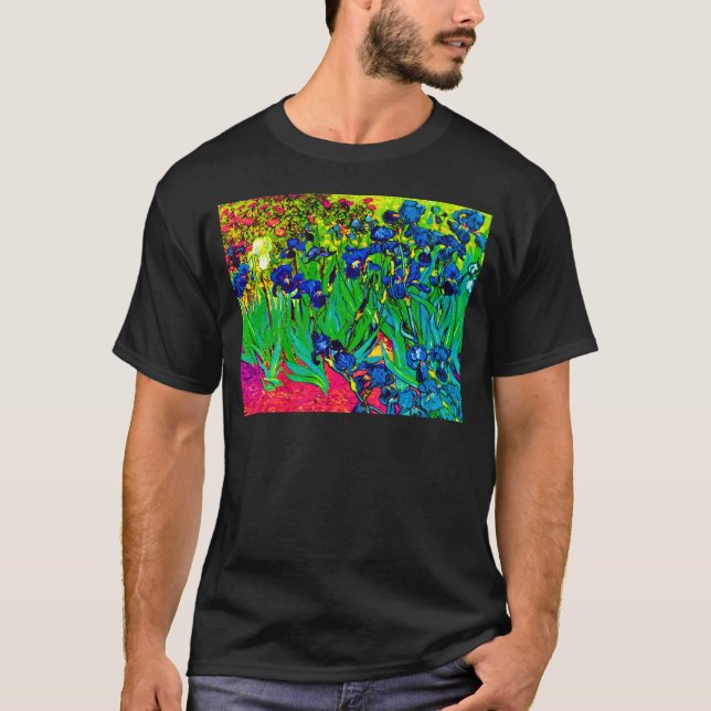 T-shirt Vincent Van Gogh - Irises - Art pop de fleurs (Devant)