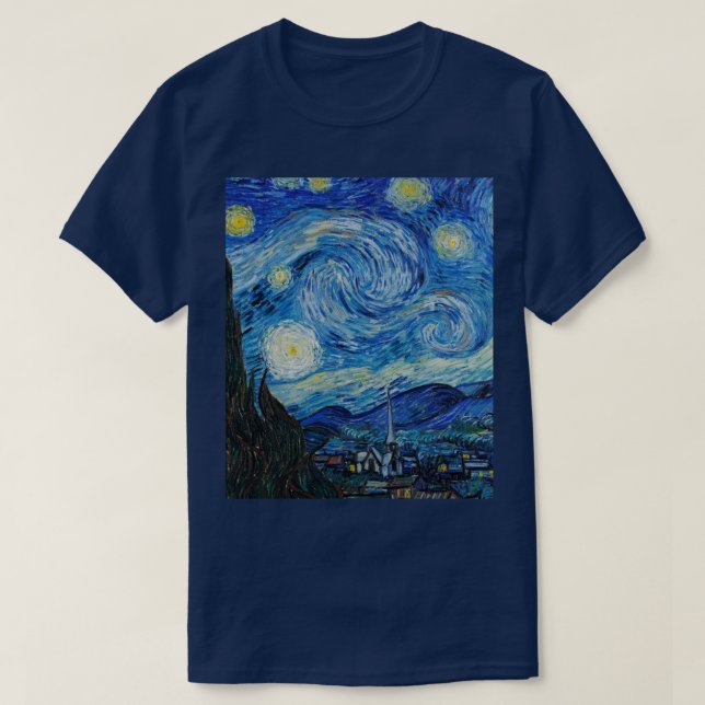 T-shirt Vincent Van Gogh La Nuit étoilée (Design devant)
