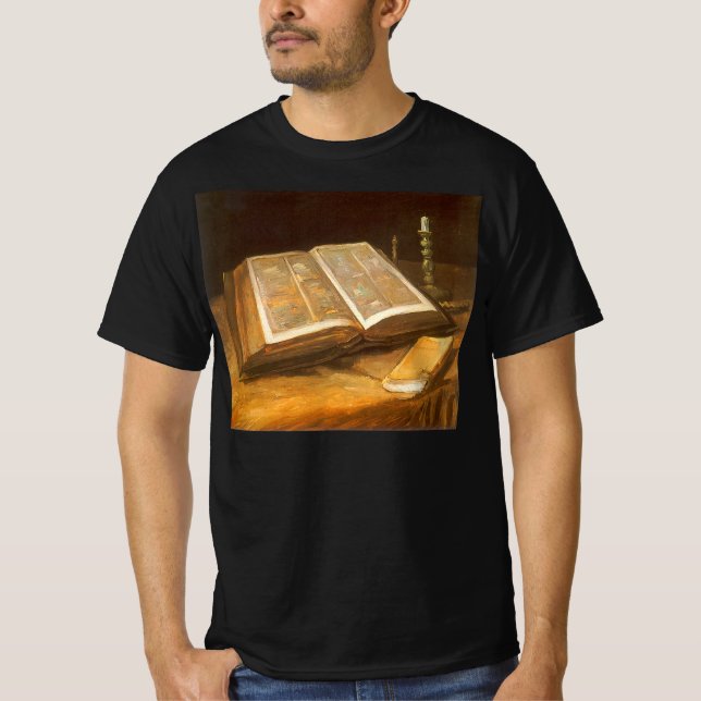 T-shirt Vincent van Gogh - La vie morte avec la Bible (Devant)