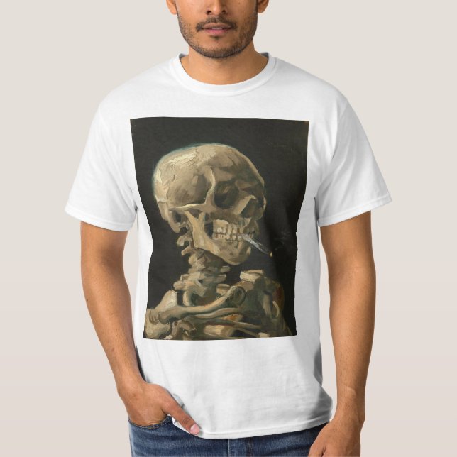 T-shirt Vincent Van Gogh - Le crâne avec la cigarette en f (Devant)
