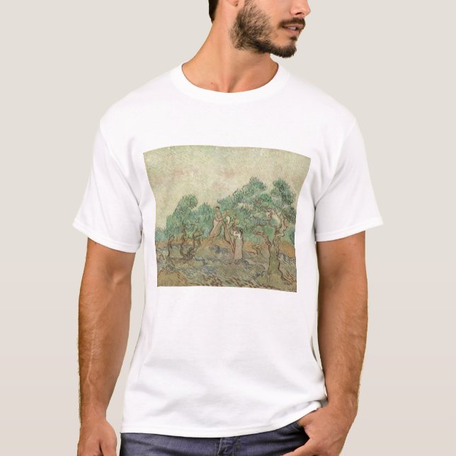 T-shirt Vincent van Gogh | le verger olive (Devant)