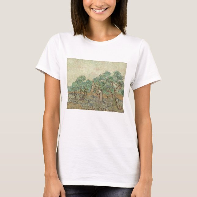 T-shirt Vincent van Gogh | le verger olive (Devant)