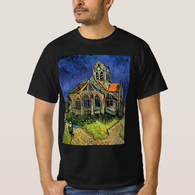 T-shirt Vincent van Gogh - L'église d'Auvers (Devant)