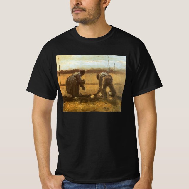 T-shirt Vincent van Gogh - Les paysans plantent des pommes (Devant)