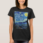 T-shirt Vincent Van Gogh Nuit d'art Vintage<br><div class="desc">Vincent Van Gogh Starry Nuit Vintage de beaux-arts T-shirt femme</div>
