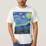 T-shirt Vincent Van Gogh Nuit d'art Vintage<br><div class="desc">T-shirt Art Vintage de nuit Vincent Van Gogh</div>