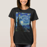 T-shirt Vincent Van Gogh Nuit d'art Vintage<br><div class="desc">Vincent Van Gogh Starry Nuit Vintage de beaux-arts T-shirt femme</div>
