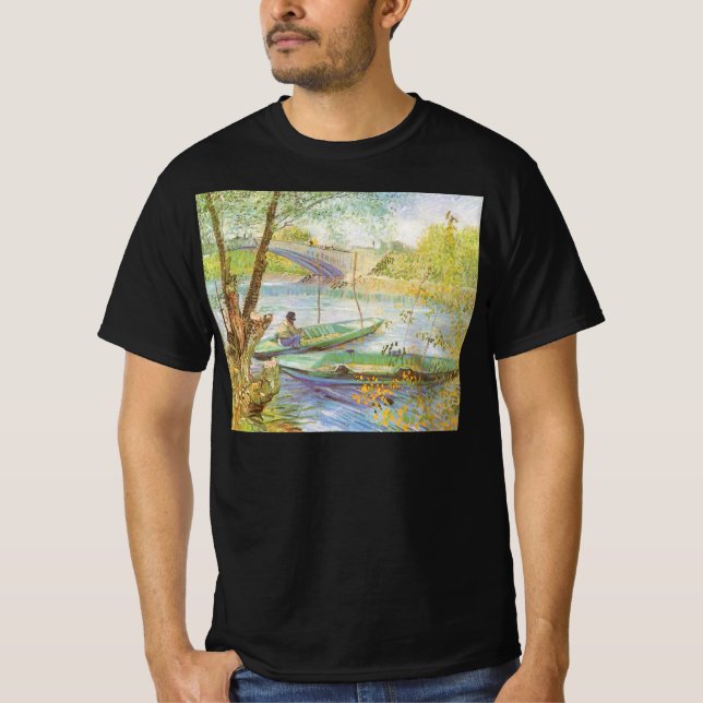 T-shirt Vincent van Gogh Pêche au printemps, Pont de Clich (Devant)