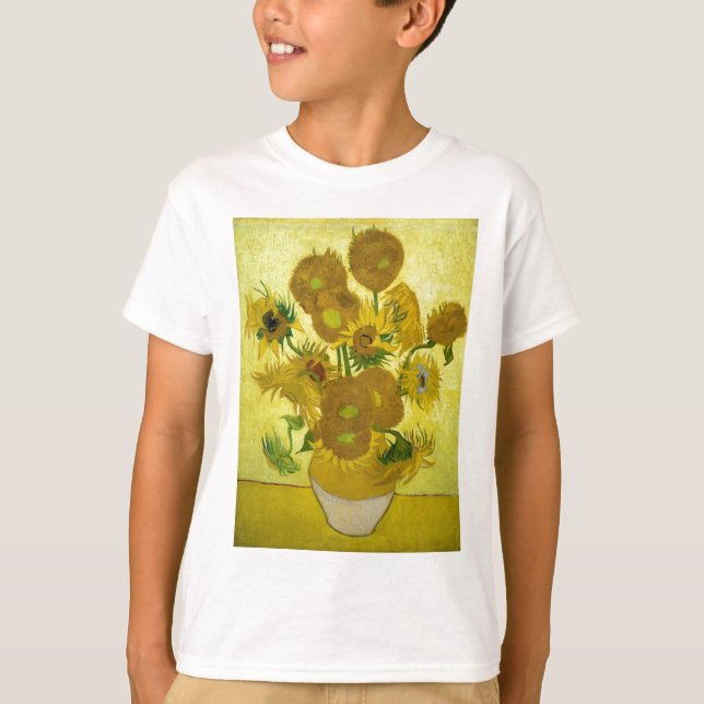 T-shirt Vincent van Gogh quinze tournesols dans un vase (Devant)