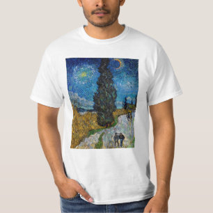 T-shirt Vincent van Gogh - Route au cyprès et à l'étoile