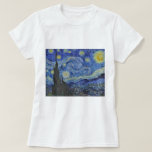 T-shirt Vincent van Gogh Starry Night GalleryHD Fine Art<br><div class="desc">Vincent van Gogh. Nuit étoilée. c. 1889. Huile sur toile. Peinture originale d'art par le célèbre artiste postimpressionniste néerlandais Vincent van Gogh.</div>