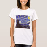T-shirt Vincent Van Gogh Starry Nuit Vintage Art<br><div class="desc">Vincent van Gogh Starry Night Art Peinture Starry Night est un tableau de l'artiste post-impressionniste néerlandais Vincent van Gogh. Le ciel bleu de la nuit est rempli de nuages tourbillonnants, d'étoiles et d'une lune brillante croissant. La Nuit étoilée est la seule nocturne de la série de vues depuis la fenêtre...</div>
