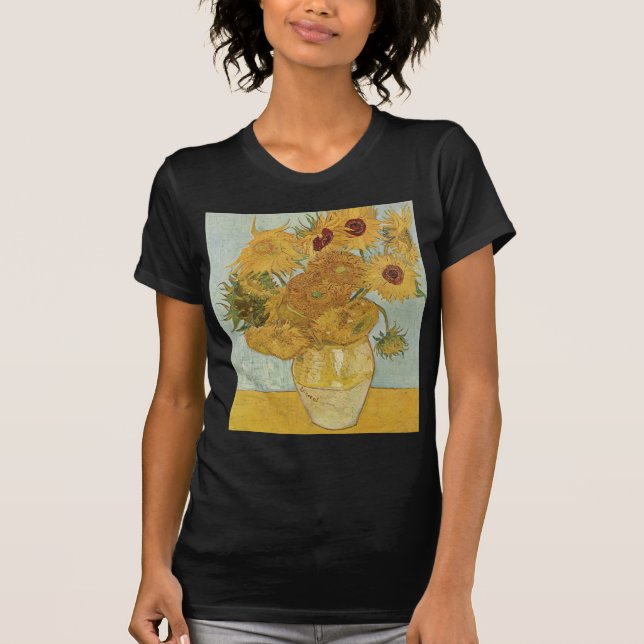 T-shirt Vincent van Gogh - tournesols - bel art floral (Devant)