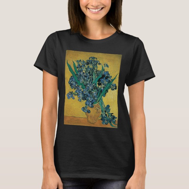 T-shirt Vincent van Gogh - Vase avec iris fond jaune (Devant)