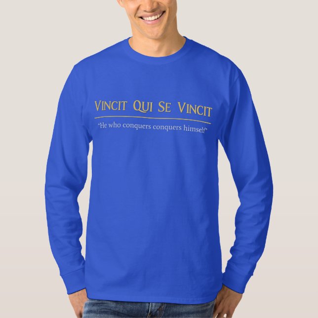 T-shirt Vincit Qui Se Vincit Latin Phrase Long Manche (Devant)