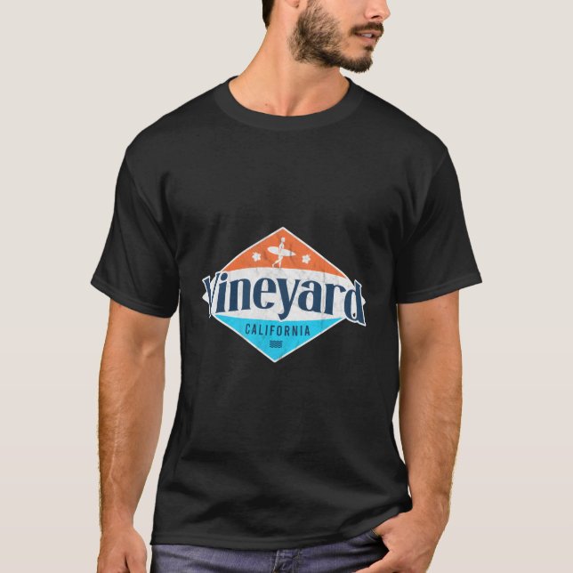 T-shirt Vineyard California Beach Drapeau Surf Ca (Devant)