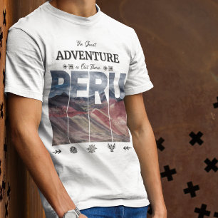 T-shirt Vinicunca Pérou   7 Colours Mountain, Andes, Inca