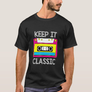 T-shirt Vinique de la casette audio multicolore des années