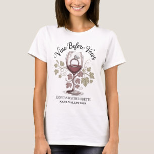 T-shirt Vino personnalisé avant les vœux Mariée de Napa En