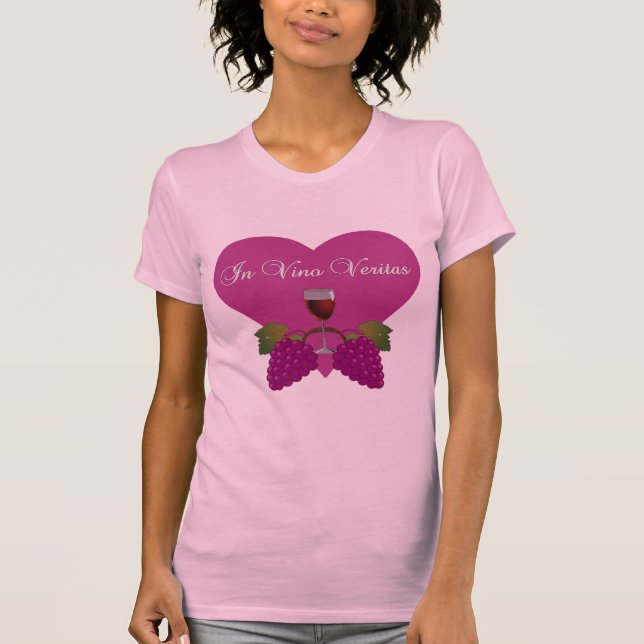 T-shirt Vino Veritas - ROSE / RASPBERRY (Devant)
