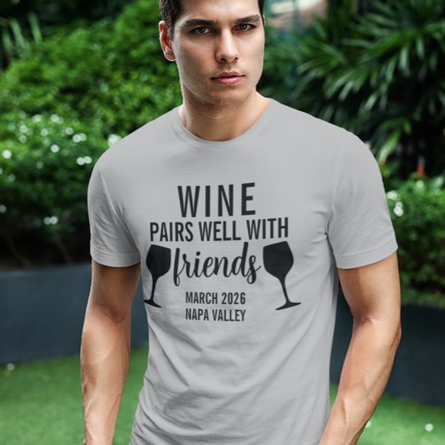T-shirt Vins en couple bien avec les amis Dégustation Voya (Créateur téléchargé)