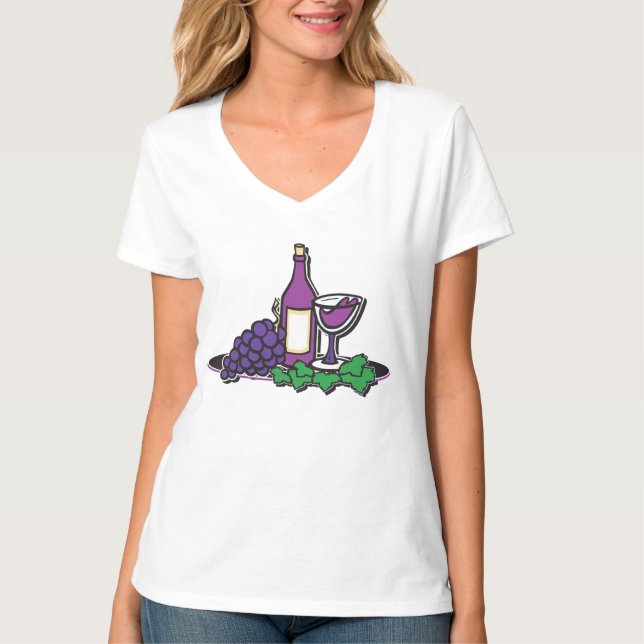 T-shirt Vins et raisins pourpres (Devant)