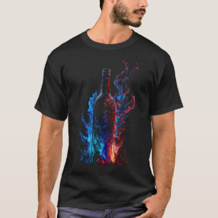 T-shirt Vins Flammes Verre à Vin Raisins Rétro Vigneron Vi