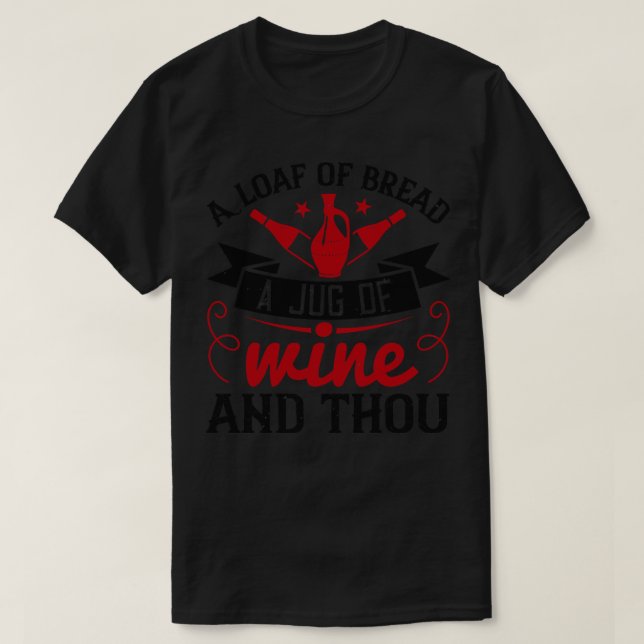 T-shirt Vins Un Pain De Pain Un Joug De Vin (Design devant)