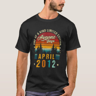 T-shirt Vintage 10 E Anniversaire Awesome Depuis Avril 201