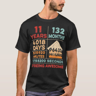 T-shirt Vintage 11e anniversaire 11 ans être stupéfiant A