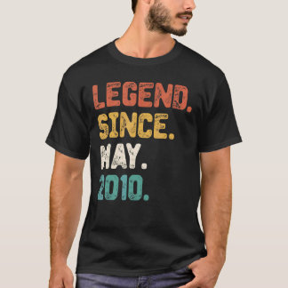 T-shirt Vintage 12 ans de légende depuis mai 2010 12th Bi