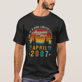 T-shirt Vintage 15 E Anniversaire Awesome Depuis Avril 200