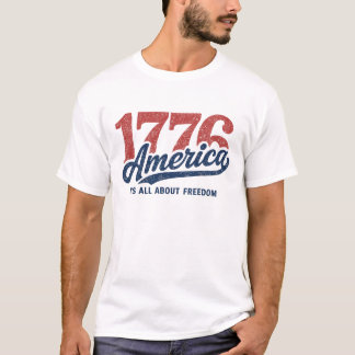 T-shirt Vintage 1776 America Freedom Typography