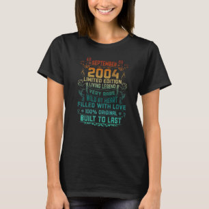 T-shirt Vintage 18 Ans Septembre 2004 18e Anniversaire