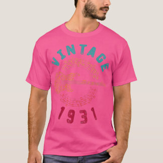 T-shirt Vintage 1931 Birthday Limited Edition Guitar Music