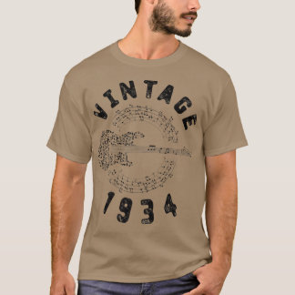 T-shirt Vintage 1934 Birthday Limited Edition Guitar Music