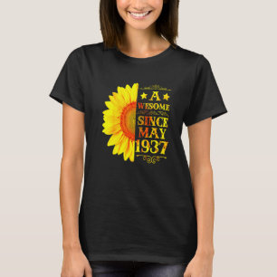 T-shirt Vintage 1937 85 Ans 85 Mai Sunshine Birth