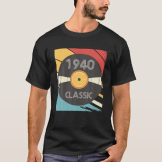 T-shirt Vintage 1940 Classic Vinyl Enregistrement année de