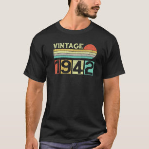 T-shirt Vintage 1942 80e anniversaire Hommes Femmes 80 ans