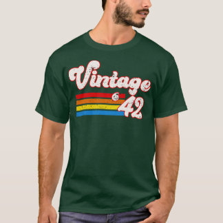 T-shirt Vintage 1942 Birthday Shirt Retro 42 Birthday Shir