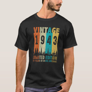 T-shirt Vintage 1943 80e anniversaire Hommes Femmes