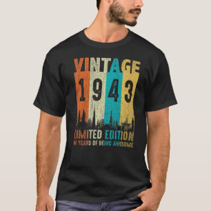 T-shirt Vintage 1943 80e anniversaire Hommes Femmes