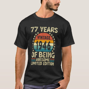 T-shirt Vintage 1946 77 Ans Hommes Femmes Anniversaire drô