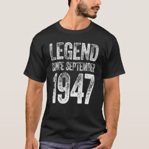 T-shirt Vintage 1947 Anniversaire Septembre Né Légende dep