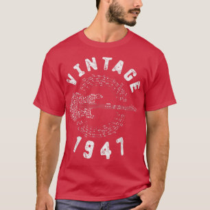 T-shirt Vintage 1947 Birthday Limited Edition Guitar Music