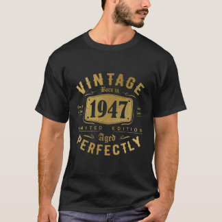 T-shirt Vintage 1947 Classique 73E Anniversaire Né En 1947